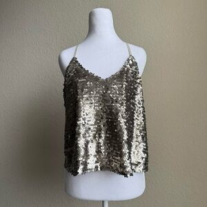 Hollister Silver Sequin Relaxed Camisole